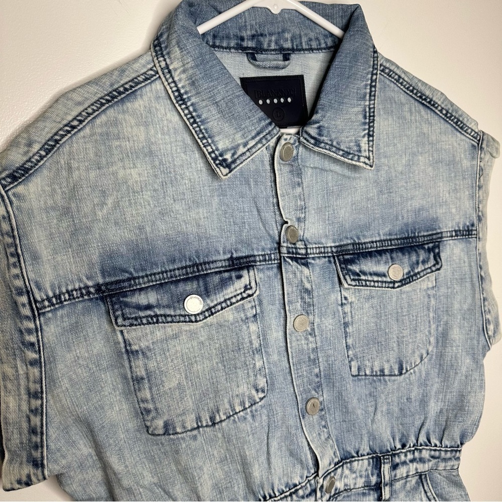 Blank NYC Washed Denim Romper Women's Size Large NWT - Picture 4 of 10